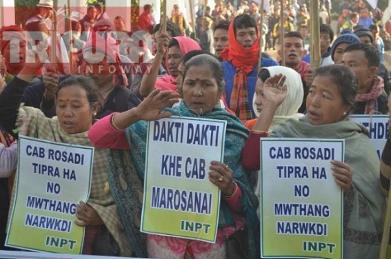 Road, rail blockade in Tripura against CAB